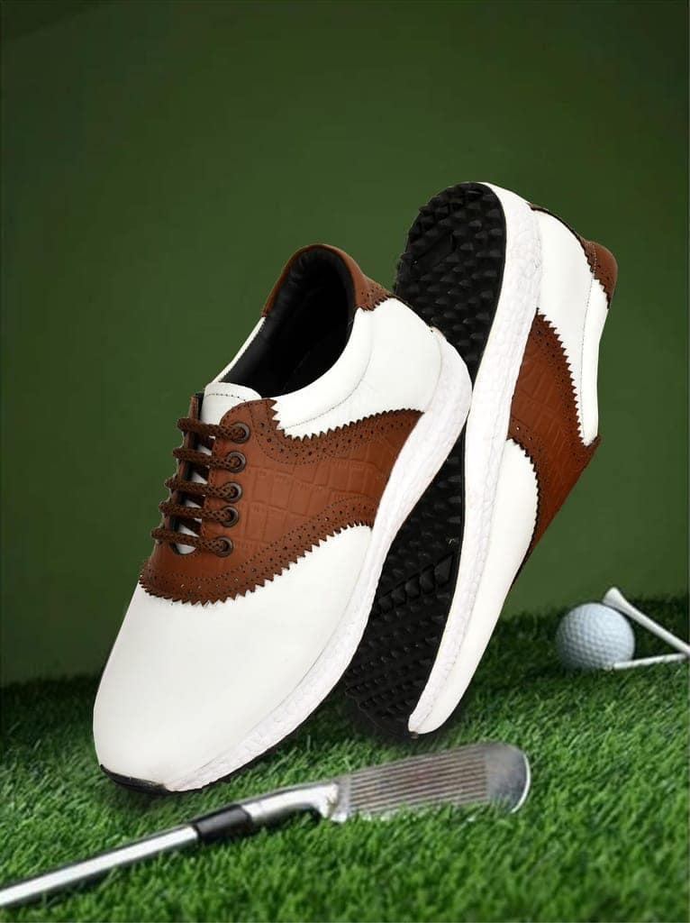 HITCARO Men Proffessional Leather Golf Shoes | Lace-Up | Phylon Sole |Waterproof | Comfortable | Breathable | Sports Shoes view 2