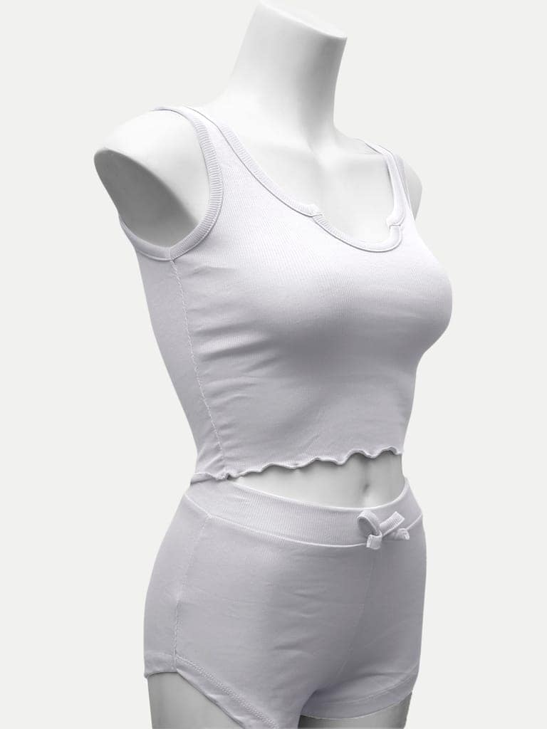 Women White Loungewear Set view 2