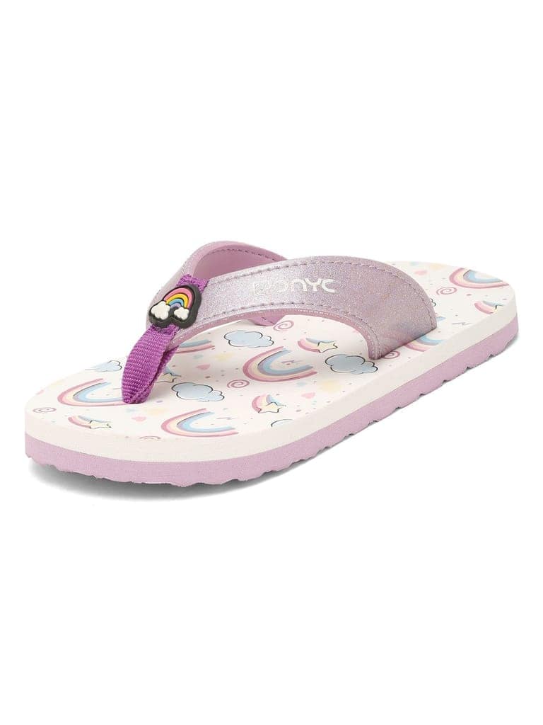 Premium Rainbow V-Shape Flip-flops - Purple (Girls) view 7