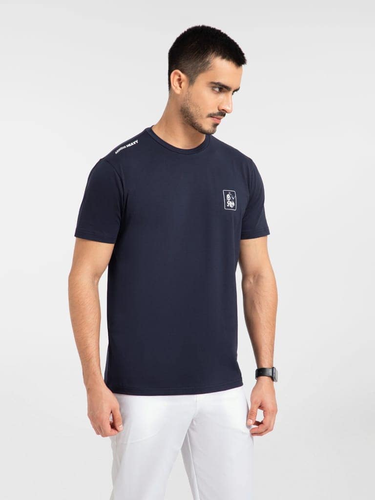 AH Blue Round Neck (Cotton) view 3