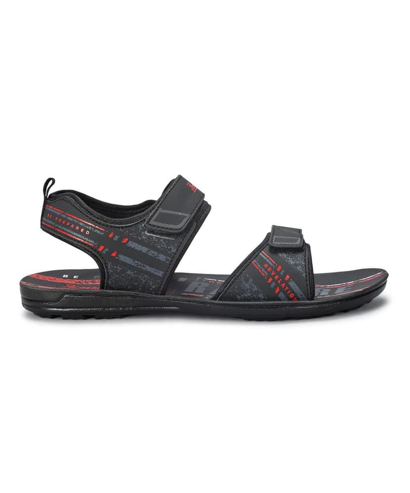Paragon Men's Stylish Lightweight & Durable Black Velcro Dailywear Sandals view 4