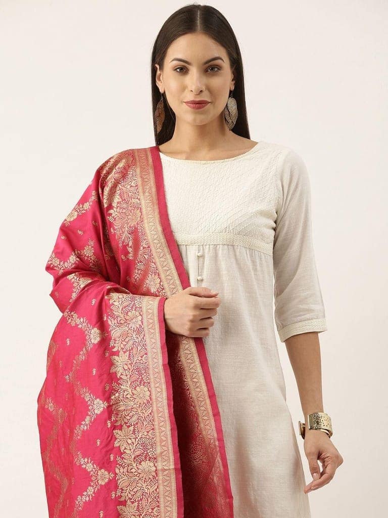 Women's Fancy Woven Banarasi Silk Dupatta view 2