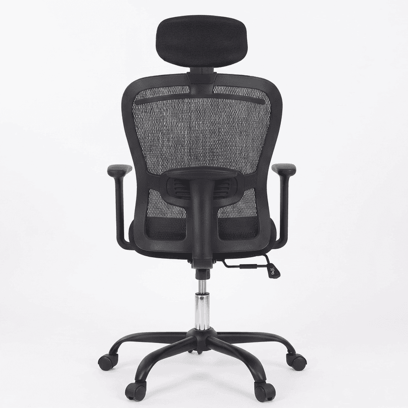 Ergonomic Mesh Office Chair with Headrest and Lumbar Support - Black view 2