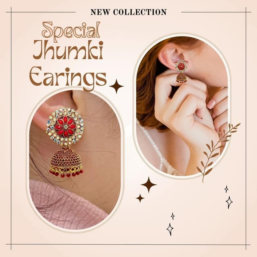 Jewelryklub Gold Plated Floral Zircon Stones Beads Traditional Jhumki Earrings For Girls And Women - Pink view 2