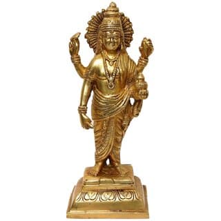 Sambhaav Handcrafted Brass Statue of Lord Dhanvantri A Powerful Symbol of Medicine (7 Inch)