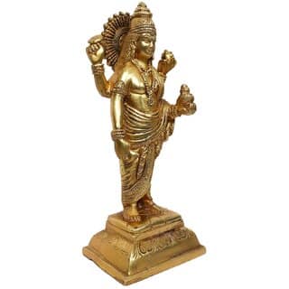 Sambhaav Handcrafted Brass Statue of Lord Dhanvantri A Powerful Symbol of Medicine (7 Inch) view 2