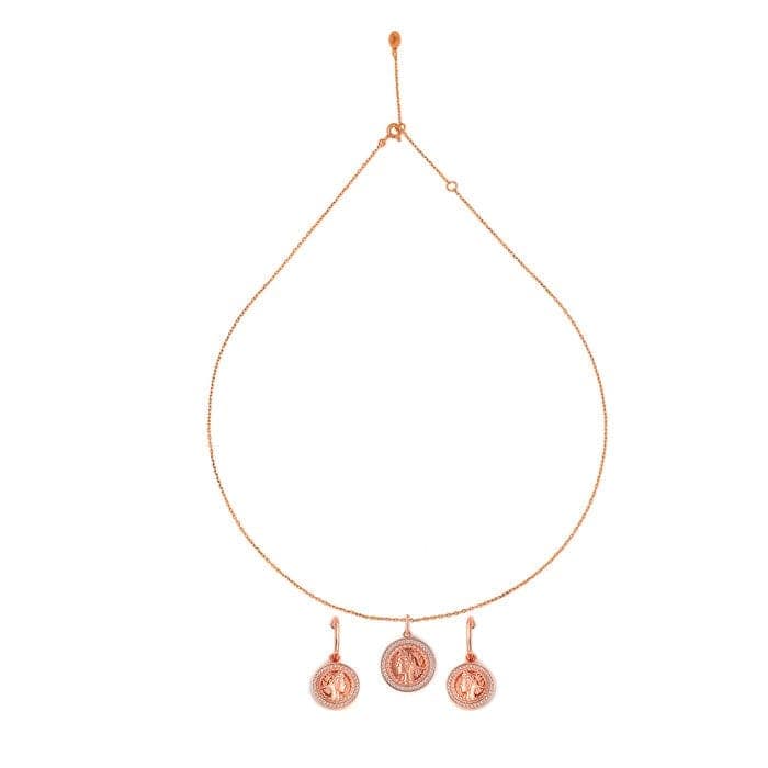 Rose Gold Victorian Coin Pendant Set view 4