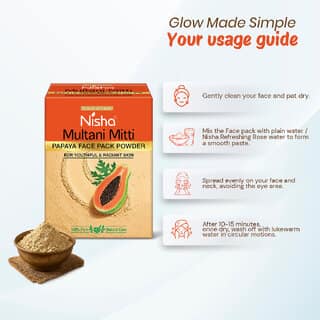 Nisha Papaya Multani Mitti For Face (100g , Pack OF 3) | Natural Oil Control, Acne & Tan Removal view 2
