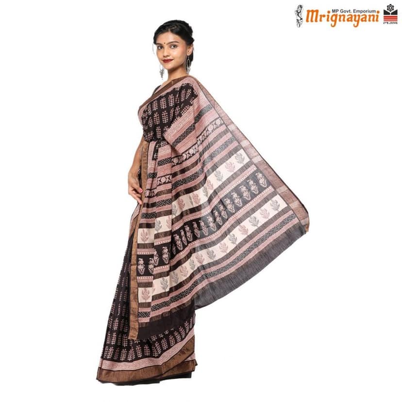 HANDLOOM KOSA SILK SAREE WITH BLOUSE (SKU - 3N0102060622, SAREE- 1294) view 3