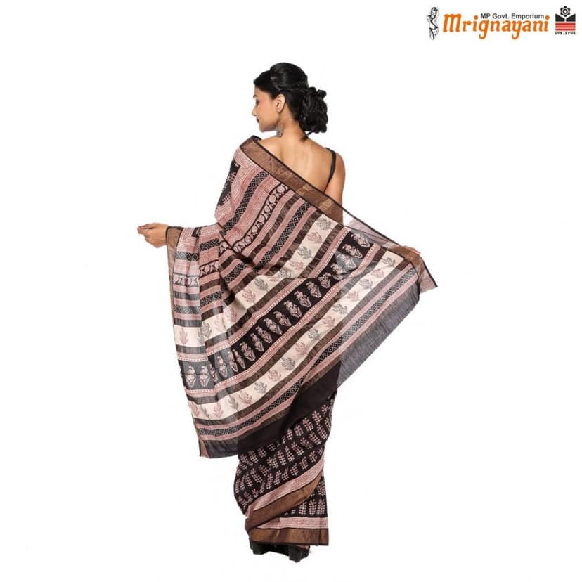 HANDLOOM KOSA SILK SAREE WITH BLOUSE (SKU - 3N0102060622, SAREE- 1294) view 4