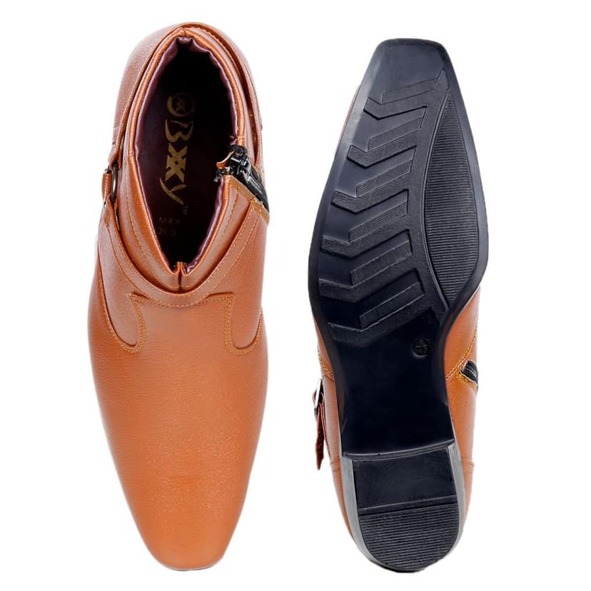 BXXY Men's New Height Increasing with Strapped Zipper and Buckle Boots for All Occassions and All Seasons view 6
