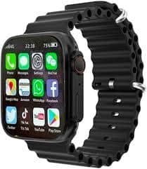 T800 Ultra Smart Watch with Black Strap, Bluetooth Connectivity, Fitness Tracking, HD Display view 2