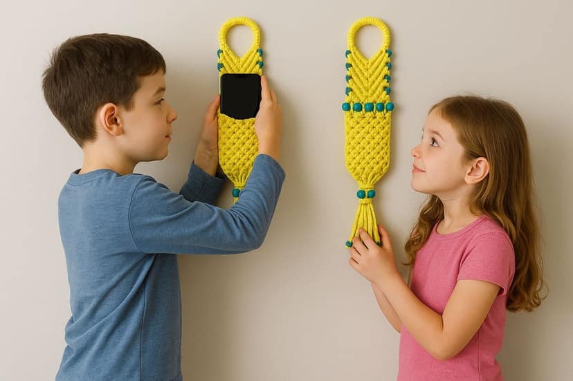 Elegant Macramé Mobile Holder (Pack of 2) view 2
