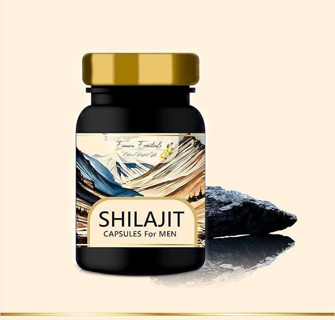 Evaara Essentials Shilajit Capsules for Men | Energy & Stamina Support, 60 Count