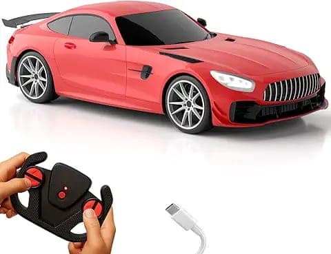 Lifelong Rechargeable Remote Control Car for Kids|2.4GHz, LED Headlights, Upto 120 min Non-Stop Play Time, 125ft Remote Range, Type-C Charging, Anti-Skid Tyres, BIS Certified (LLCRRC01) (Red) view 2