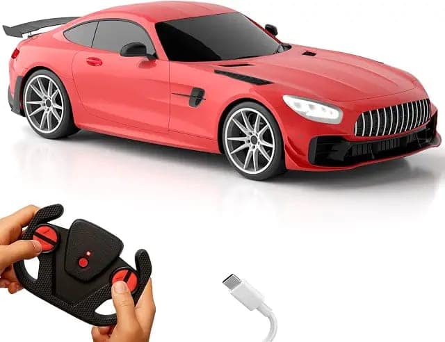 Lifelong Rechargeable Remote Control Car for Kids|2.4GHz, LED Headlights, Upto 120 min Non-Stop Play Time, 125ft Remote Range, Type-C Charging, Anti-Skid Tyres, BIS Certified (LLCRRC01) (Red) view 3