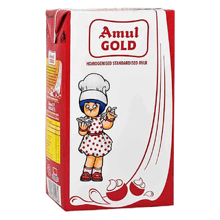 Amul Gold Homogenised Standardised Milk, 1 L Carton