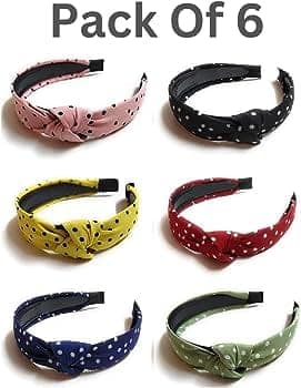 GIRLS PRINTED KNOT HAIRBAND COMBO OF 6 PCS BEST QUALITY Head Band (Multicolor)