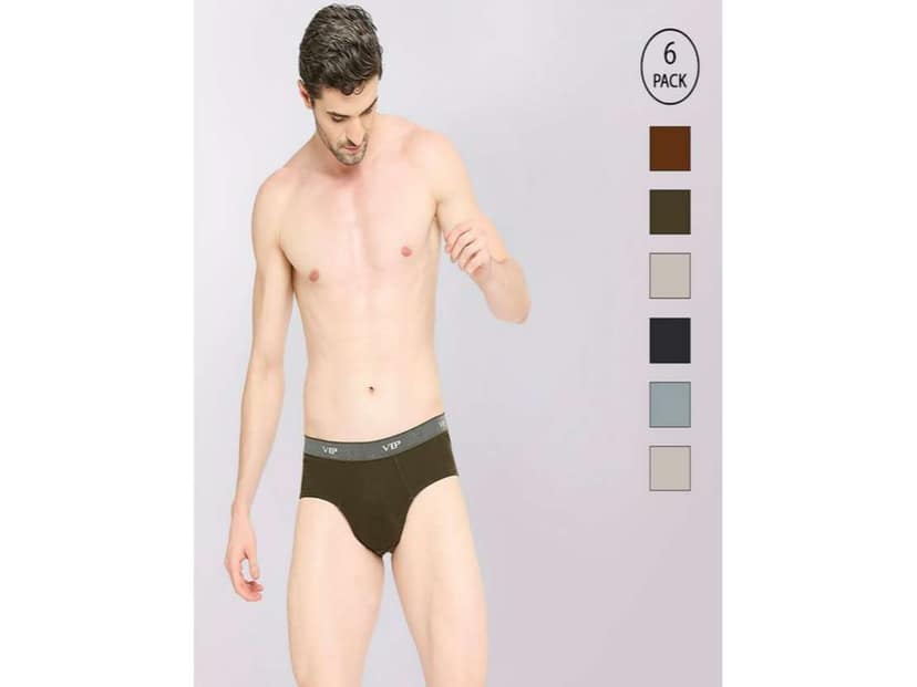 VIP Fresh Men's Cotton Briefs-Assorted Colours (Pack of 6) - 85
