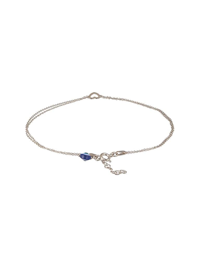 925 Sterling Silver Minimal Evil Eye Charms Anklet view 10