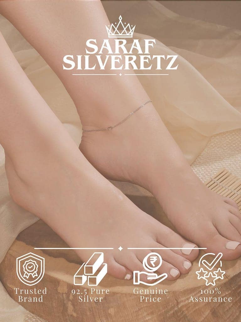 925 Sterling Silver Minimal Evil Eye Charms Anklet view 3