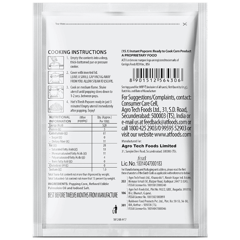 Act II Instant Popcorn - Classic Salted, Snacks, 30 G Pouch view 2