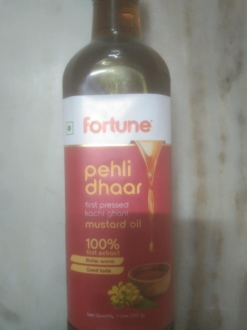 Fortune Pehli Dhaar First pressed Kachi ghani Mustard oil 100% Richer aroma Great taste