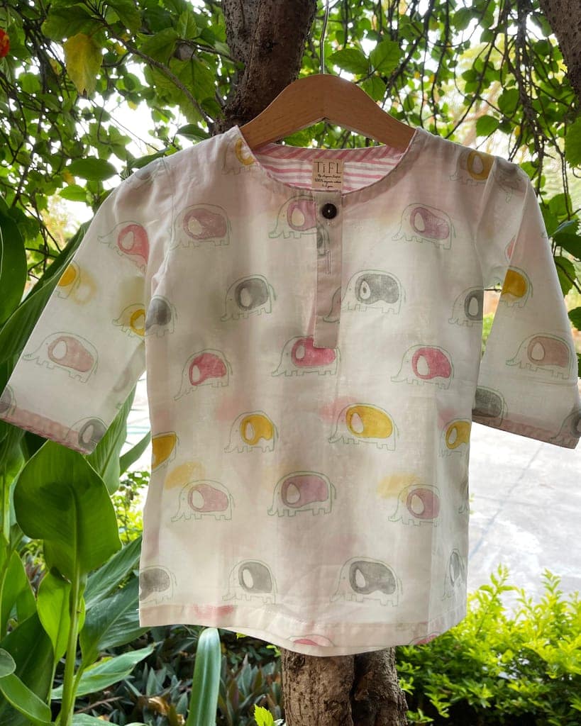 Casual kid wear with Majestic Elephant Print by Aagaaz Jaipur