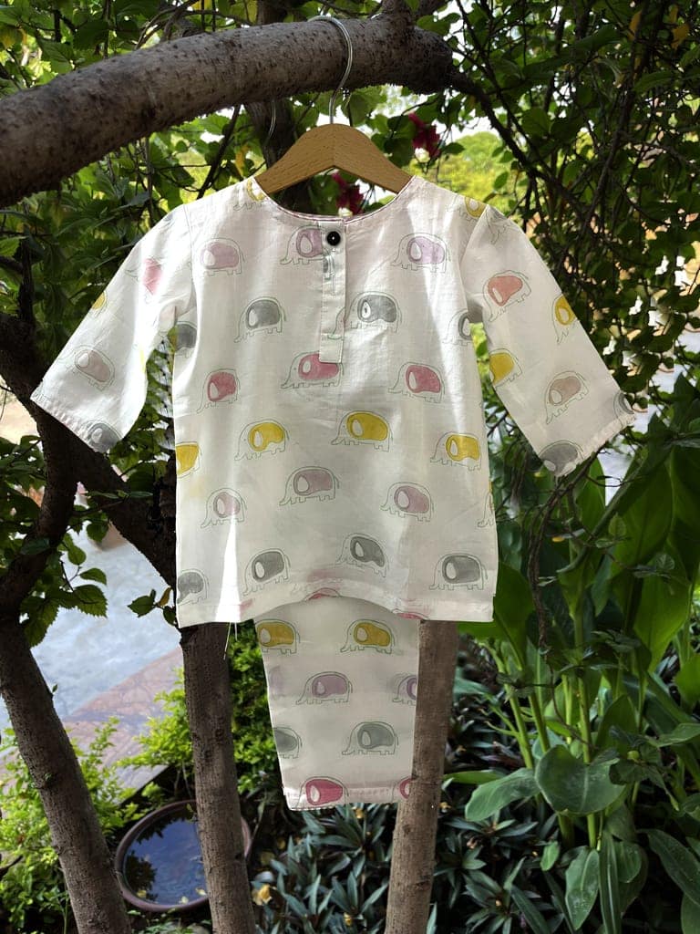 Casual kid wear with Majestic Elephant Print by Aagaaz Jaipur view 5