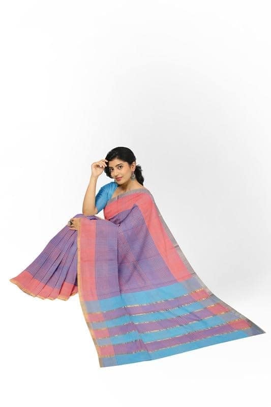 APCO Handloom (A Andhra Pradesh Govt Emporium)- Women's Traditional Pure Handloom Mangalagiri Cotton Saree | A0034MNG view 4