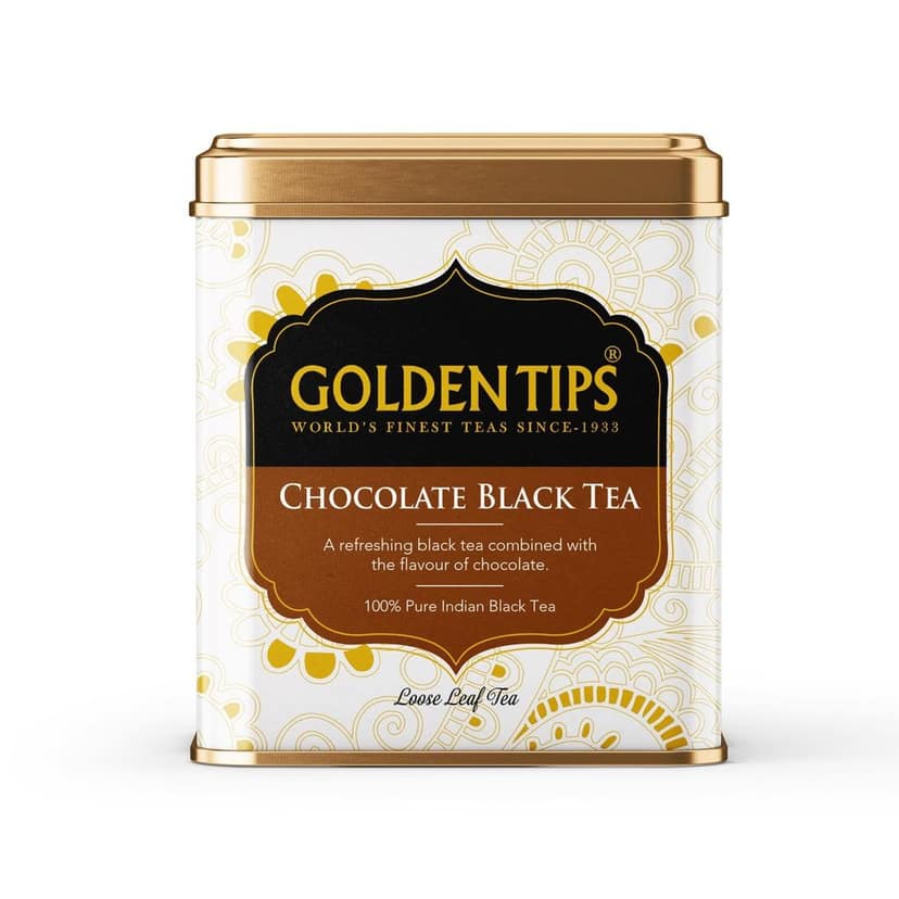 Golden Tips Full Leaf Black Tea Tin Can Chocolate Flavour (50 cups, 100 Gram ) view 3