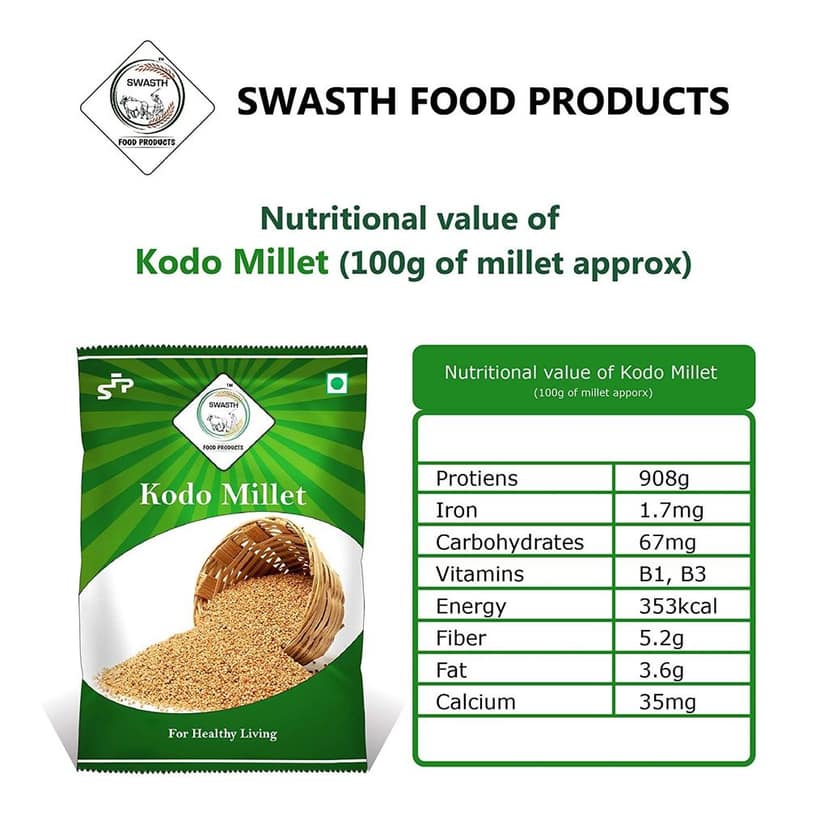 Swasth Unpolished and Natural Kodo Millet (Other Names of Kodo Millet - Koden, Kodra, Varagu, Arikelu, Arika, Harka, Koovaragu, Kodua) view 7