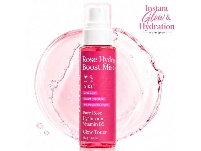 Rose Hydra Glow Boost Face Mist With Hyaluronic | Glowing & Hydrated skin | Refreshing & Calming 100m