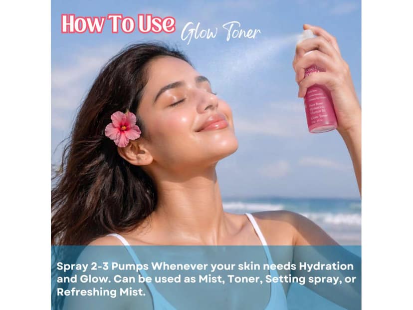 Rose Hydra Glow Boost Face Mist With Hyaluronic | Glowing & Hydrated skin | Refreshing & Calming 100m view 3