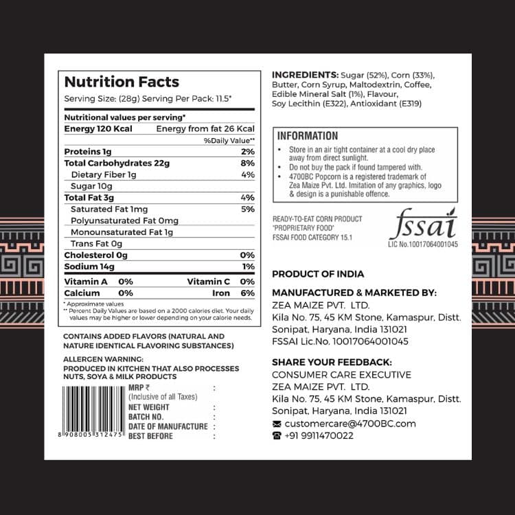 4700BC Gourmet Popcorn, Himalayan Salt Caramel, Tin, 325g view 2