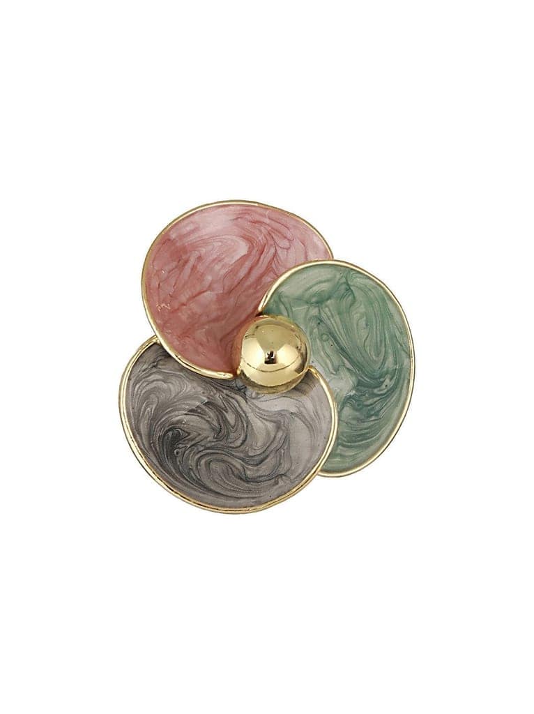 Anti-Tarnish 18k Gold Plated & Enamelled Floral Statement Studs Earrings view 8