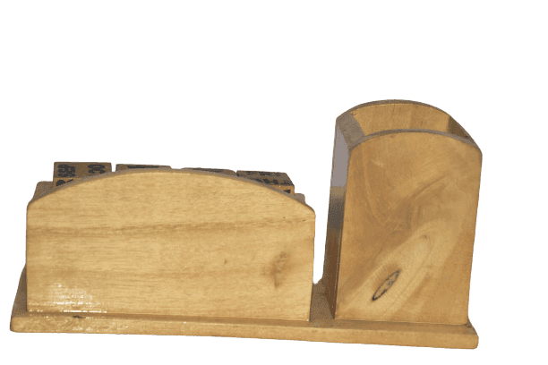 Wooden Pen stand with watch view 2
