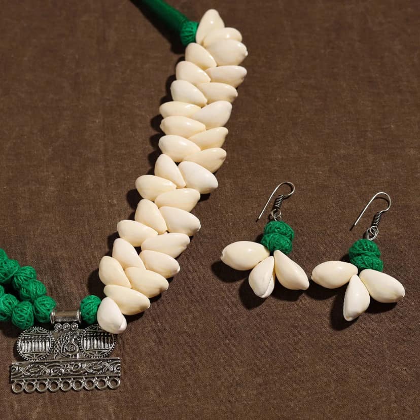 Multicolor - Handmade German Silver Shell Necklace Set 11 view 3