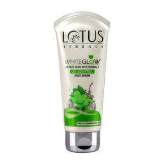 Lotus Herbals WhiteGlow Active Skin Whitening + Oil Control Face Wash With GreenTea & Grape Extracts (100g)