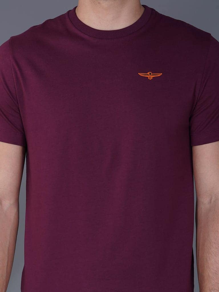 Men's Casual Cotton Jersey Tee Maroon view 4
