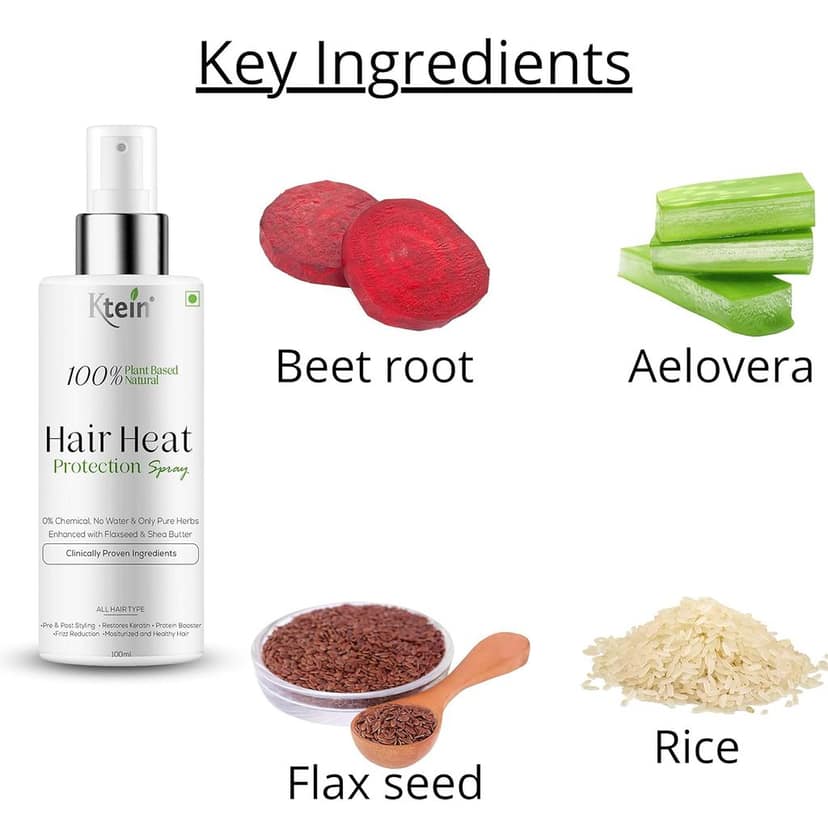 Ktein 100% Plant based Natural Hair Heat Protection Spray 100ml view 3