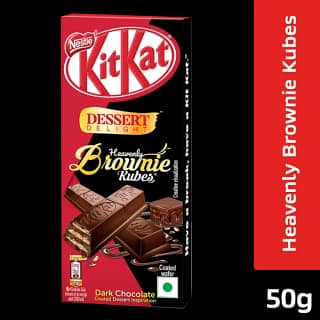 Nestle Kitkat Dessert Delight Heavenly Brownie Kubes - Wafer Coated With Dark Chocolate, 50 G