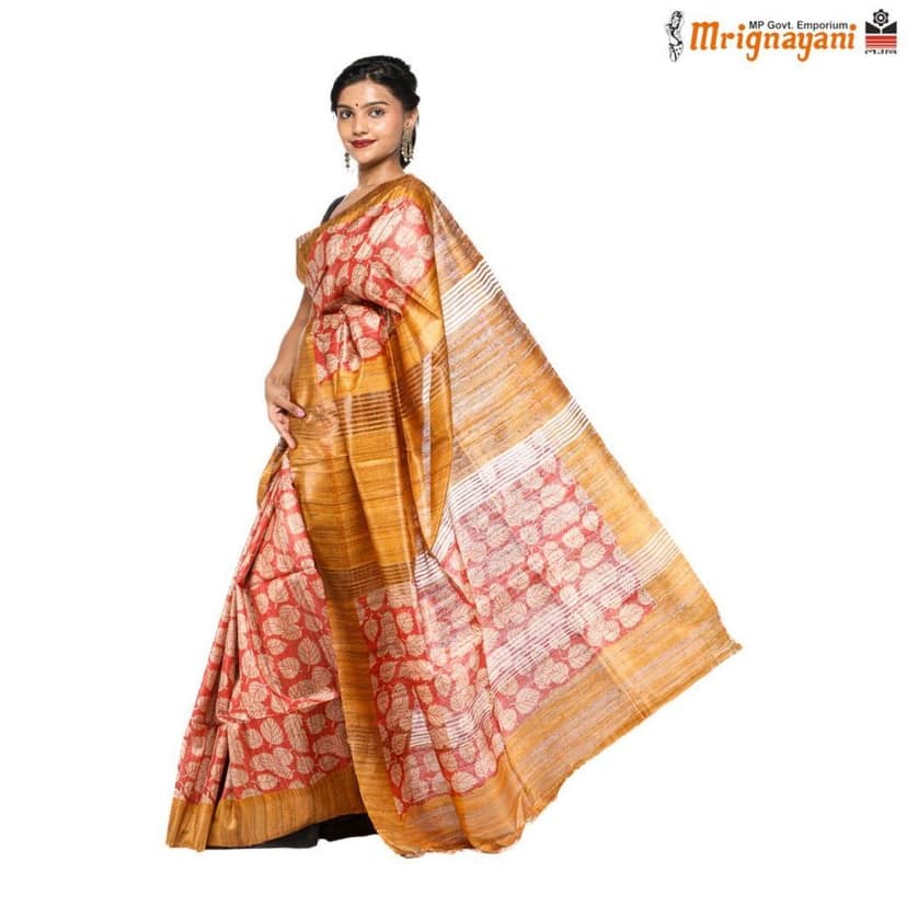 HANDLOOM KOSA SILK SAREE WITH BLOUSE (SKU - 1ST506230522, SAREE-1166) view 2