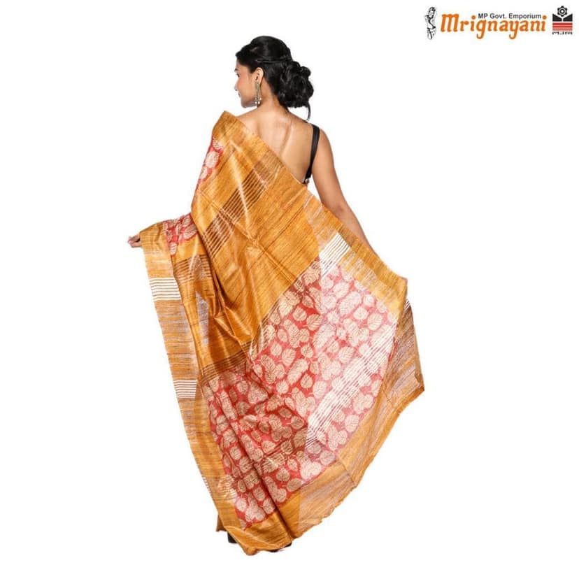 HANDLOOM KOSA SILK SAREE WITH BLOUSE (SKU - 1ST506230522, SAREE-1166) view 4