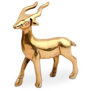 Sambhaav Majestic Brass Deer Figurine for Home Decoration A Symbol of Grace (8.5 Inch)