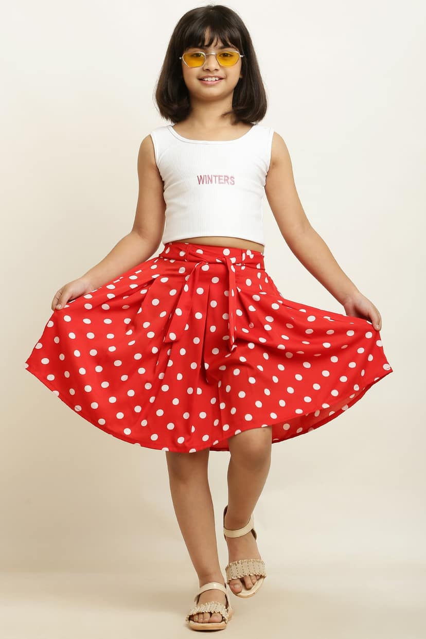 Agile Stylus Red & Pink Pair Skirt for Girls. view 2