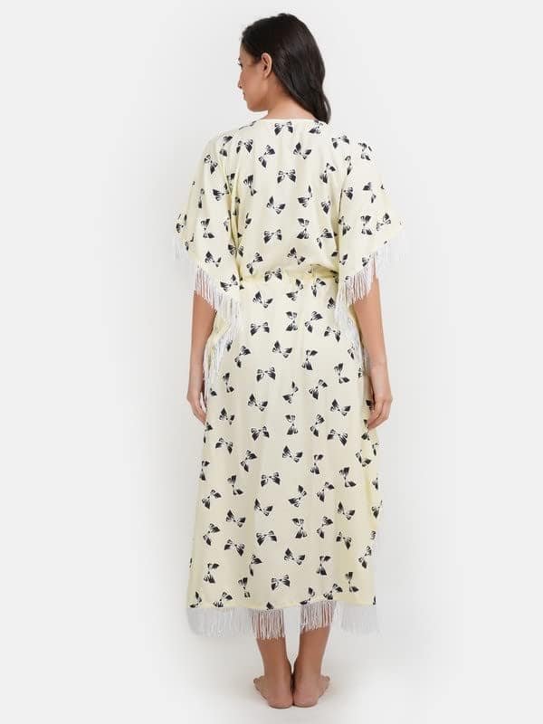 KOI SLEEPWEAR Kaftan with Beautiful Bow-Print view 10