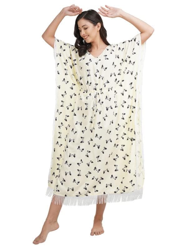 KOI SLEEPWEAR Kaftan with Beautiful Bow-Print view 6