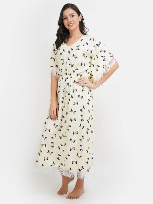 KOI SLEEPWEAR Kaftan with Beautiful Bow-Print view 7
