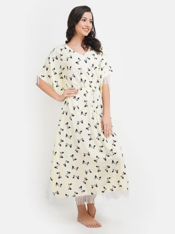 KOI SLEEPWEAR Kaftan with Beautiful Bow-Print view 8